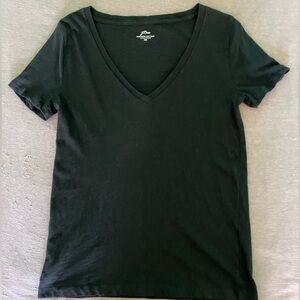 J. Crew Black V-Neck Short Sleeve Tee